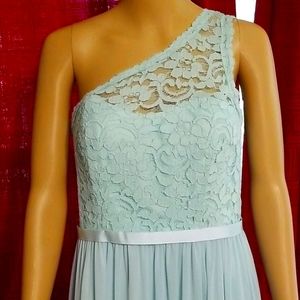 NwT Davids Bridals Mint Blue Chiffon Maxi Dress